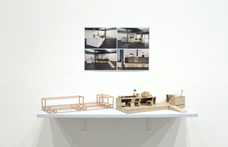 Gallery Crossing, Model of the installation made of wood and cardboard