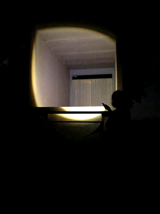 L'alcòva d'acciaio di Umberto Cavenago, Inside the sculpture, during a survey at night